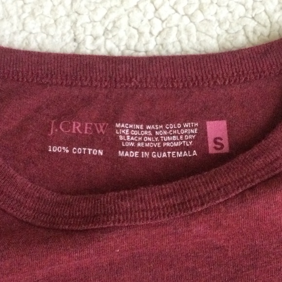 Vintage J. Crew Y2K Long Sleeve Crewneck Tee Burgundy - Sz Small - Picture 8 of 8